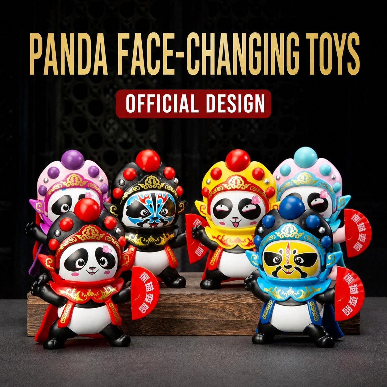 Sichuan Opera Face-Changing Panda Plush Toy | Interactive Kung Fu Doll with 4 Masks | Chinese Culture Gift for Kids | Chengdu Souvenir Autism-Friendly Sensory Toy