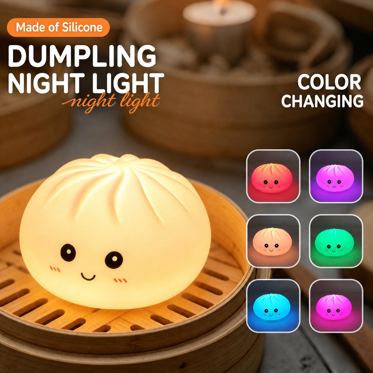 Panda Silicone Touch Night Light – Eye-Care Bedside Lamp for Kids with Auto-Off Timer, Soft Warm Glow for Sleep Training, USB Rechargeable Cute Desk Decor, Perfect Birthday Gift