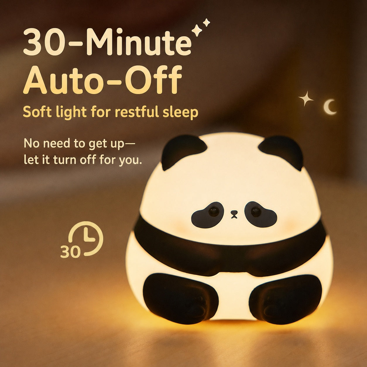 Baby Night Light with Auto-Off Timer – Soft Silicone Touch Lamp for Kids’ Bedroom, Sleep Training Aid with Warm Amber Glow, USB Rechargeable Portable Nursery Lamp (Safe for Newborns)