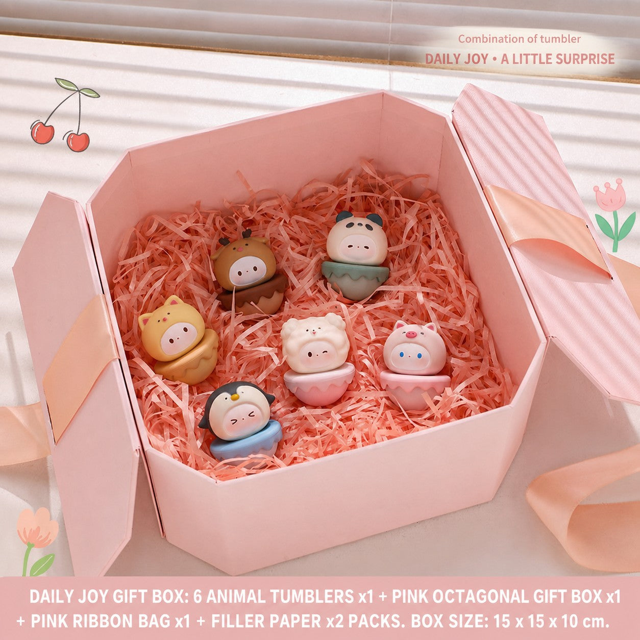 Aesthetic Tumbler Desk Decor – Cute Wobble Figurine for Office Desk Setup, Mini Stress Relief Toy with Pastel Colors, Instagram-Worthy Decor for Girls, Unique Birthday Gift for Best Friend