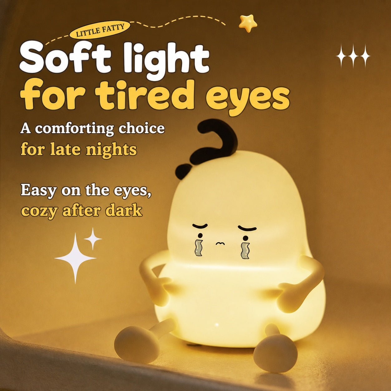 Baby Night Light with Auto-Off Timer – Soft Silicone Touch Lamp for Kids’ Bedroom, Sleep Training Aid with Warm Amber Glow, USB Rechargeable Portable Nursery Lamp (Safe for Newborns)