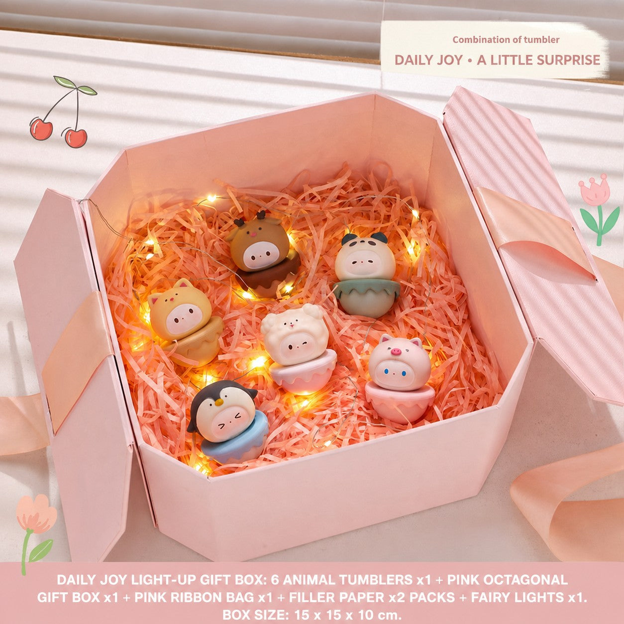 Aesthetic Tumbler Desk Decor – Cute Wobble Figurine for Office Desk Setup, Mini Stress Relief Toy with Pastel Colors, Instagram-Worthy Decor for Girls, Unique Birthday Gift for Best Friend