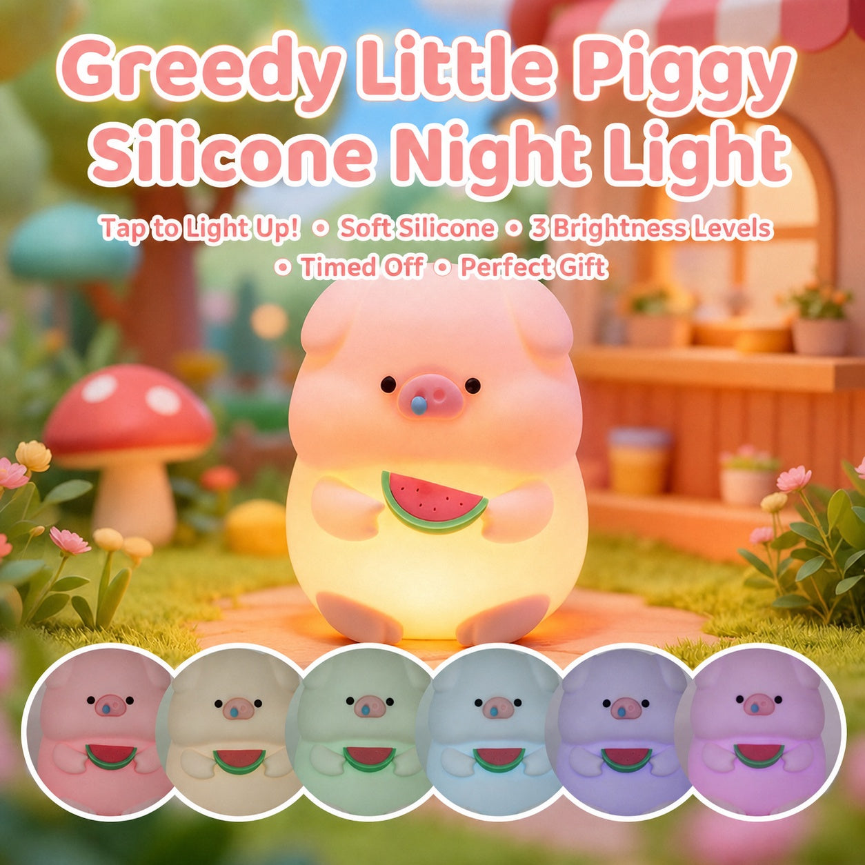 Panda Silicone Touch Night Light – Eye-Care Bedside Lamp for Kids with Auto-Off Timer, Soft Warm Glow for Sleep Training, USB Rechargeable Cute Desk Decor, Perfect Birthday Gift