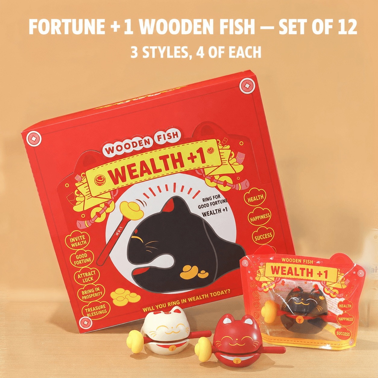 Wealth Plus 1 Pequeño Pez de Madera Antiestrés Adorno de Escritorio de Oficina Juguete Zen de Curación Emocional para la Estación de Trabajo