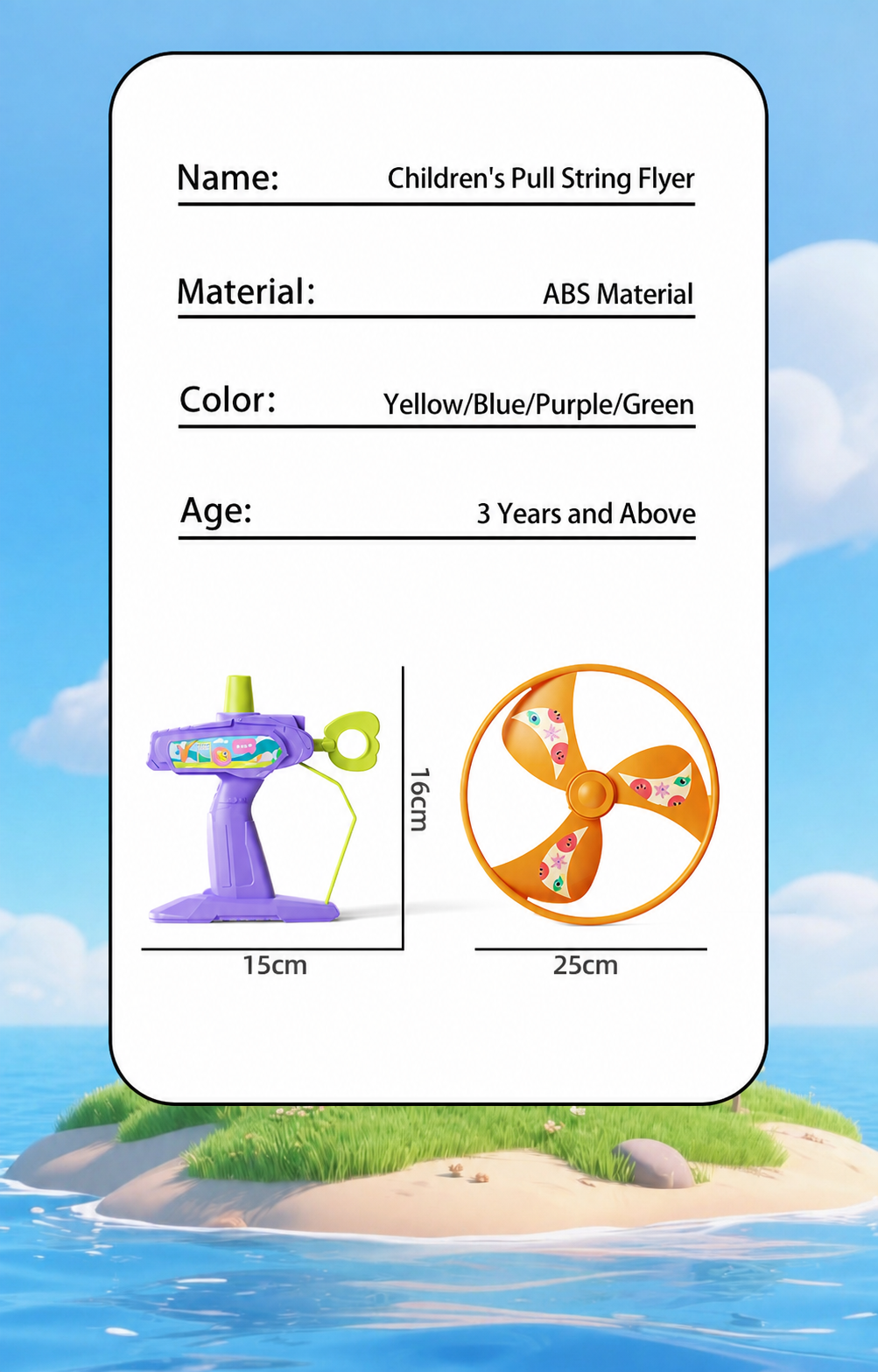 Kids Pull String Flying Disc Toy, Hand-Powered Spinning UFO Launcher for Outdoor Park Play and Party Favors