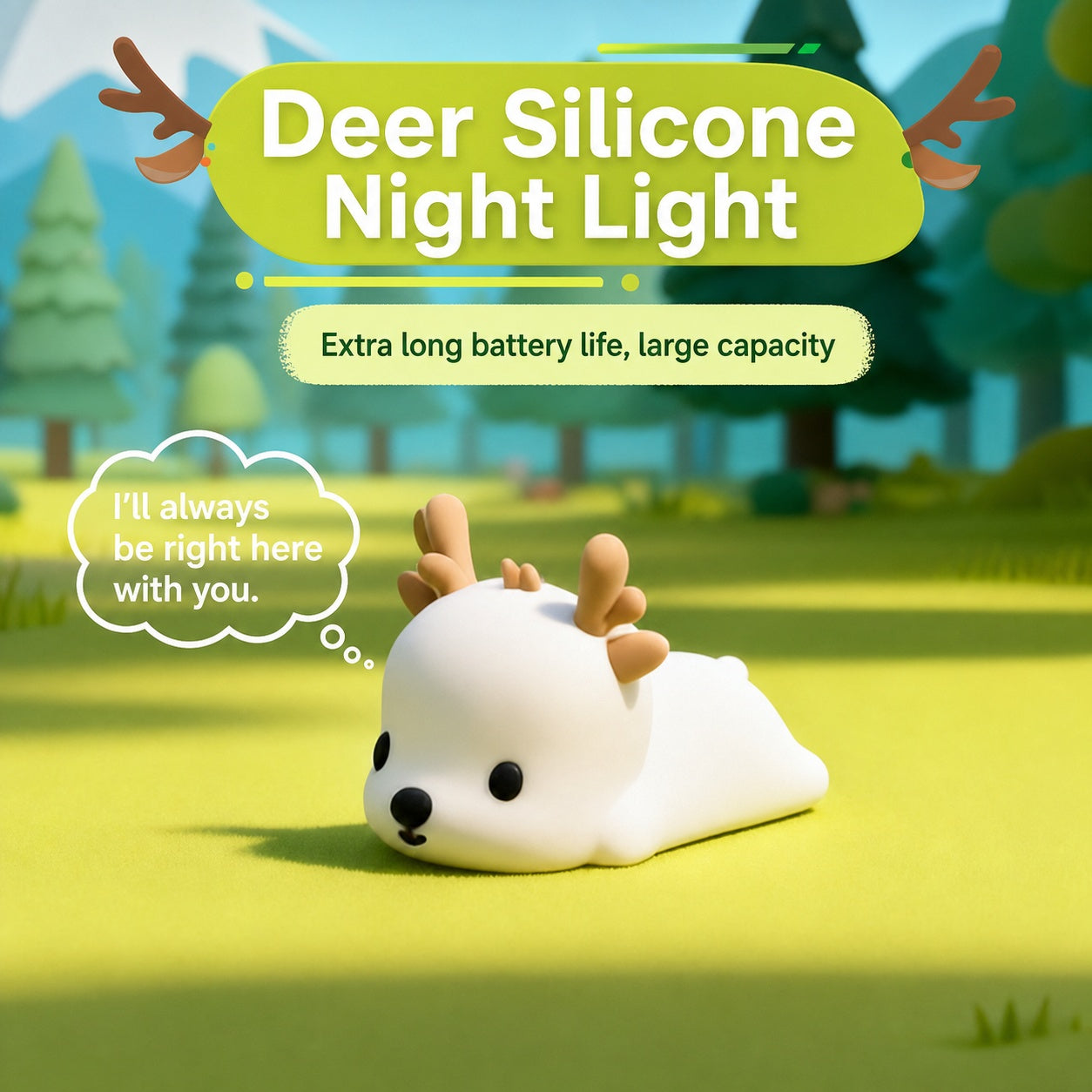 Panda Silicone Touch Night Light – Eye-Care Bedside Lamp for Kids with Auto-Off Timer, Soft Warm Glow for Sleep Training, USB Rechargeable Cute Desk Decor, Perfect Birthday Gift