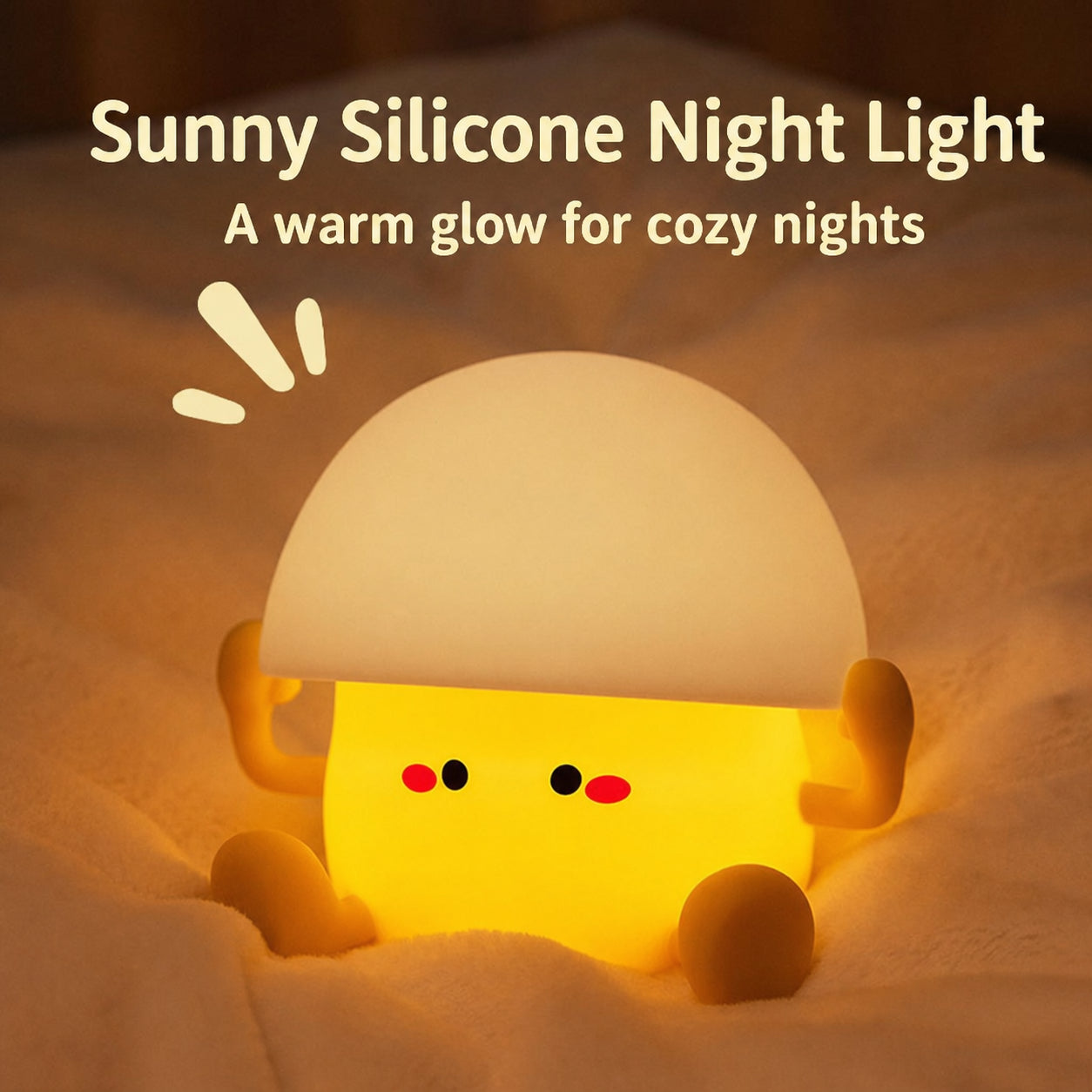 Baby Night Light with Auto-Off Timer – Soft Silicone Touch Lamp for Kids’ Bedroom, Sleep Training Aid with Warm Amber Glow, USB Rechargeable Portable Nursery Lamp (Safe for Newborns)
