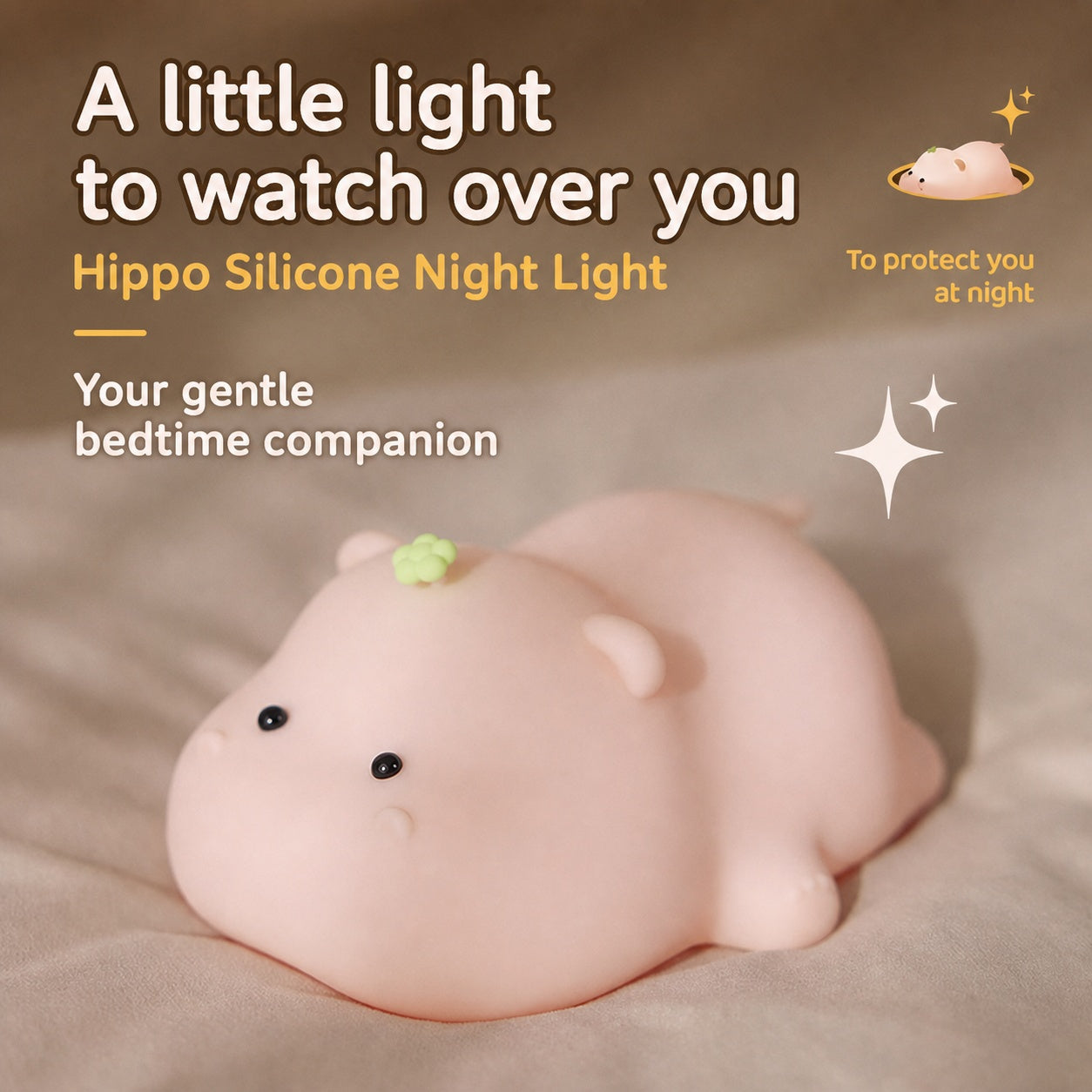 Baby Night Light with Auto-Off Timer – Soft Silicone Touch Lamp for Kids’ Bedroom, Sleep Training Aid with Warm Amber Glow, USB Rechargeable Portable Nursery Lamp (Safe for Newborns)