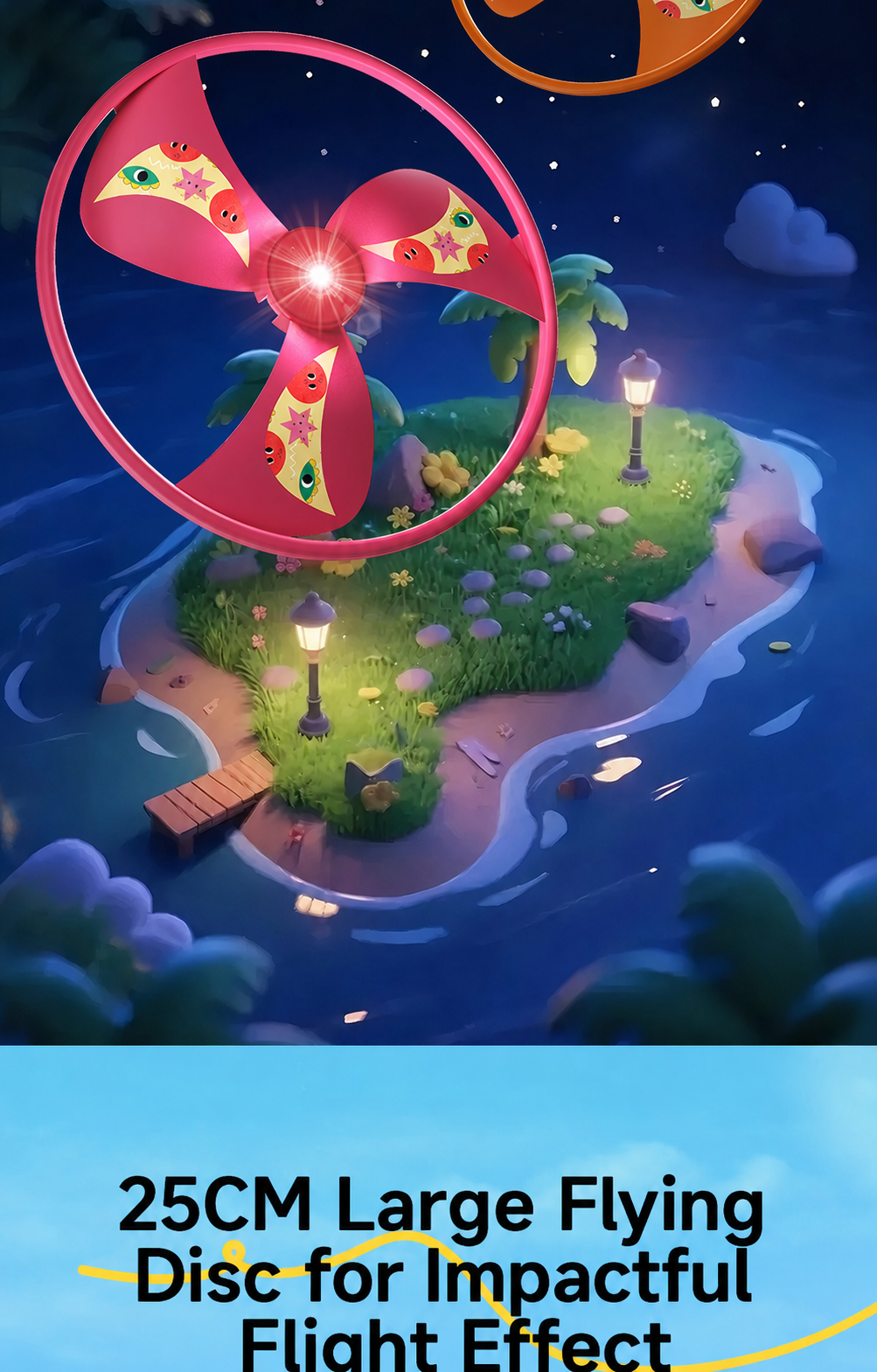 Kids Pull String Flying Disc Toy, Hand-Powered Spinning UFO Launcher for Outdoor Park Play and Party Favors