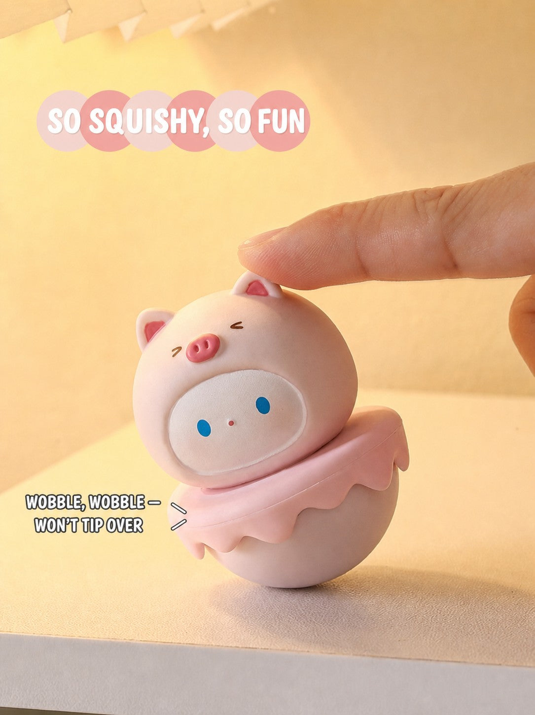 Aesthetic Tumbler Desk Decor – Cute Wobble Figurine for Office Desk Setup, Mini Stress Relief Toy with Pastel Colors, Instagram-Worthy Decor for Girls, Unique Birthday Gift for Best Friend