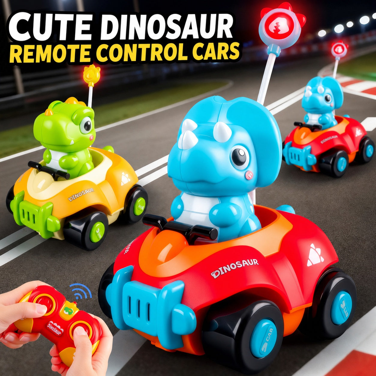Coche Teledirigido de Dinosaurio – Juguete Eléctrico de Carreras Triceratops RC para Niños, Regalo Educativo STEM con Mando de 2.4GHz, Vehículo Acrobático Todoterreno para Niños y Niñas de 3 a 14 Años