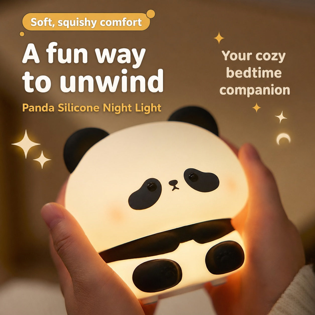Baby Night Light with Auto-Off Timer – Soft Silicone Touch Lamp for Kids’ Bedroom, Sleep Training Aid with Warm Amber Glow, USB Rechargeable Portable Nursery Lamp (Safe for Newborns)