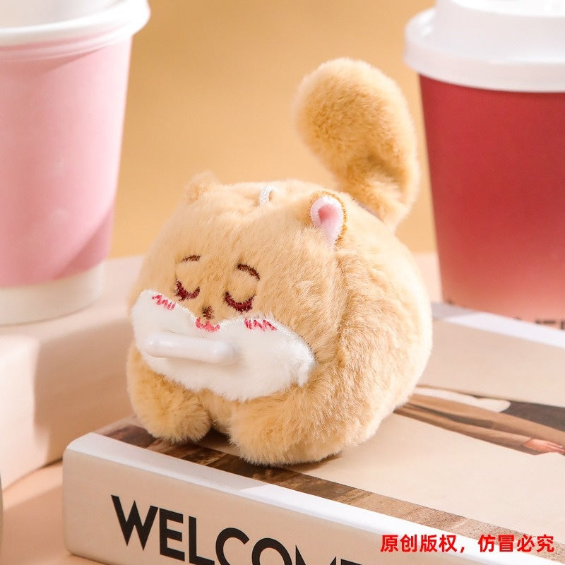 Pull-String Plush Puppy Toy – Wagging Tail & Barking Sound Dog Keychain, Stress Relief Soft Stuffed Animal Bag Charm, Interactive Cute Gift for Girls Boys Teens