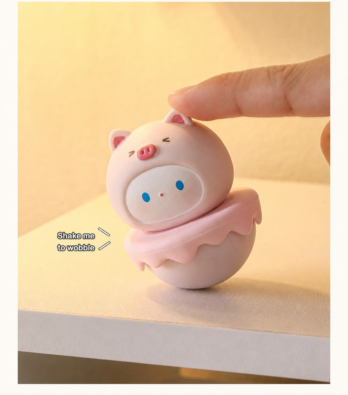Aesthetic Tumbler Desk Decor – Cute Wobble Figurine for Office Desk Setup, Mini Stress Relief Toy with Pastel Colors, Instagram-Worthy Decor for Girls, Unique Birthday Gift for Best Friend