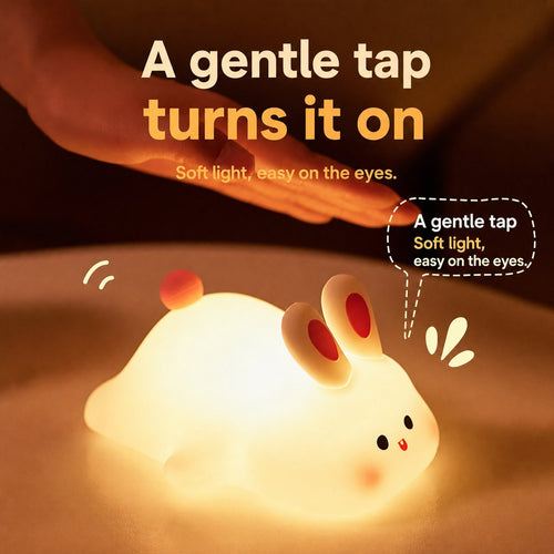Baby Night Light with Auto-Off Timer – Soft Silicone Touch Lamp for Kids’ Bedroom, Sleep Training Aid with Warm Amber Glow, USB Rechargeable Portable Nursery Lamp (Safe for Newborns)