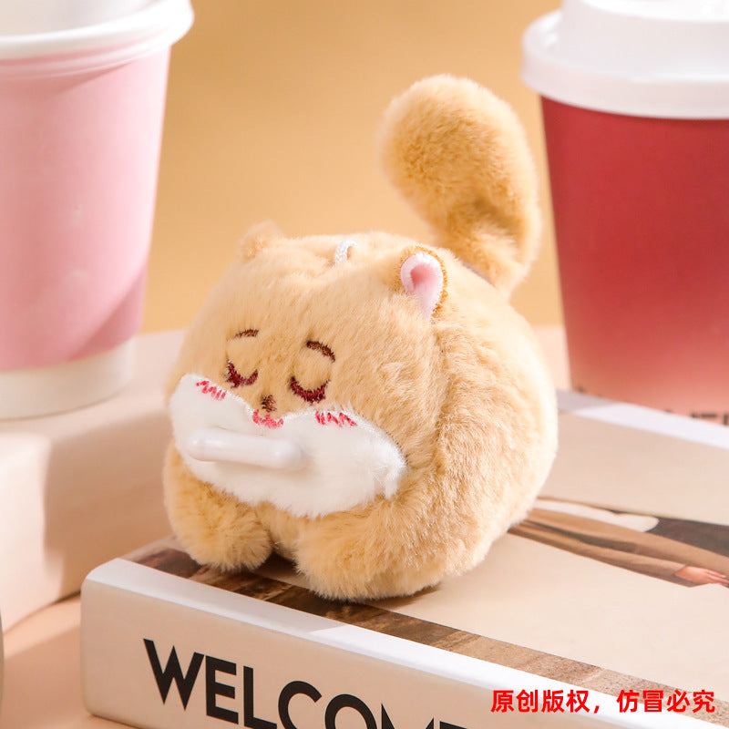 Pull-String Plush Puppy Toy – Wagging Tail & Barking Sound Dog Keychain, Stress Relief Soft Stuffed Animal Bag Charm, Interactive Cute Gift for Girls Boys Teens