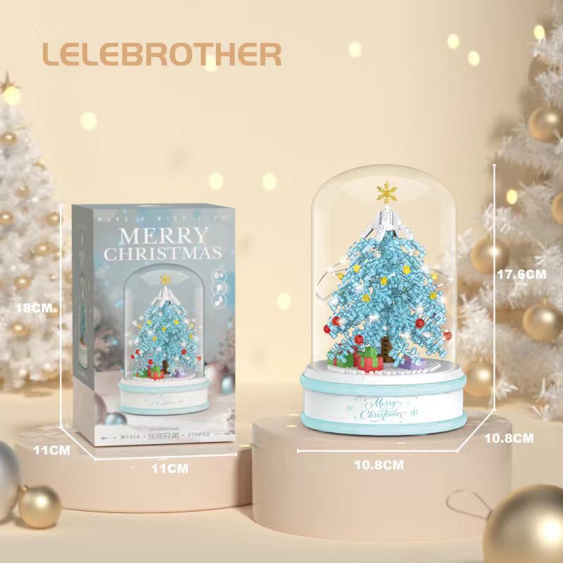Christmas Gift Building Blocks Sweet House Santa Claus Cartoon Figure Educational Toy for Kids Creative Puzzle Assembly Set Holiday Present