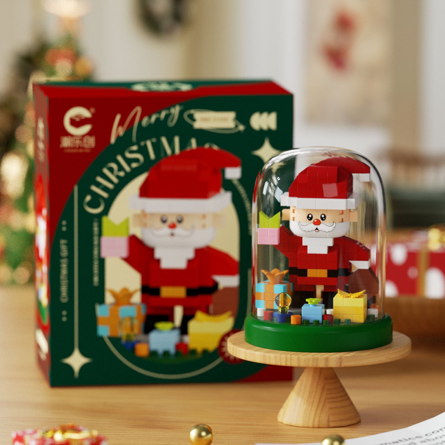 Christmas Gift Building Blocks Sweet House Santa Claus Cartoon Figure Educational Toy for Kids Creative Puzzle Assembly Set Holiday Present