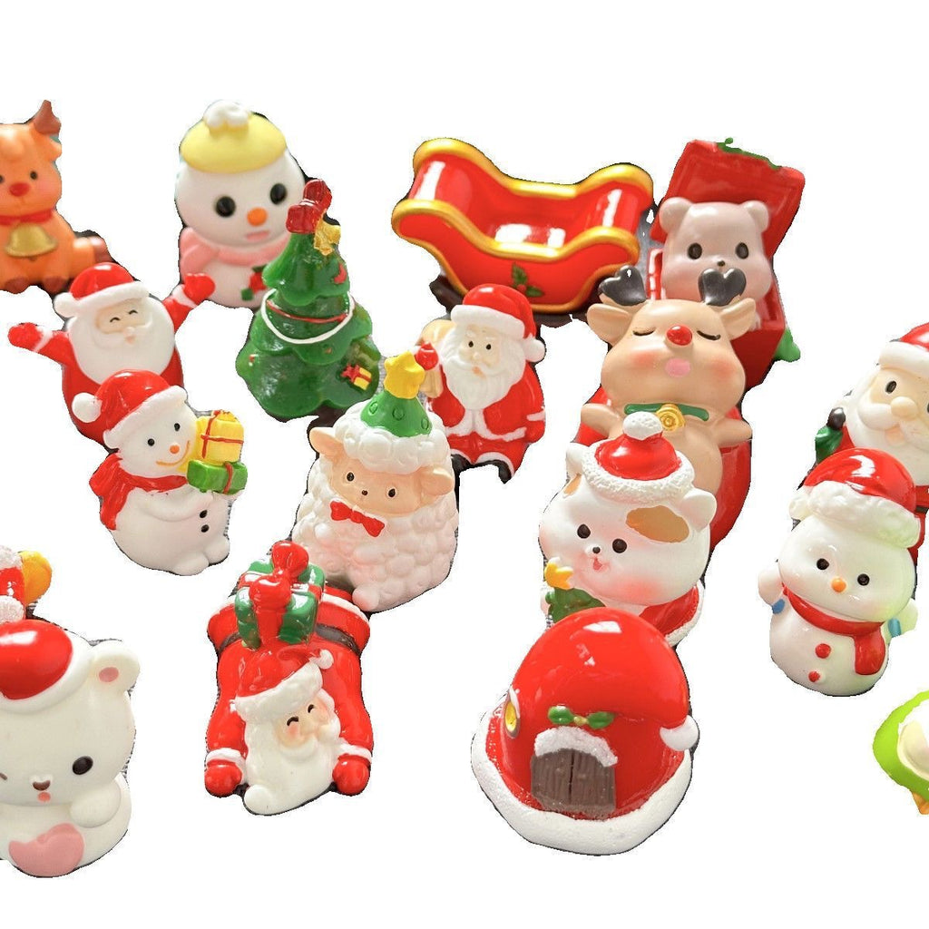 Christmas Blind Bag Mini Figurines – Santa & Snowman Decor Set, Surprise Gift for Birthday Party Favors