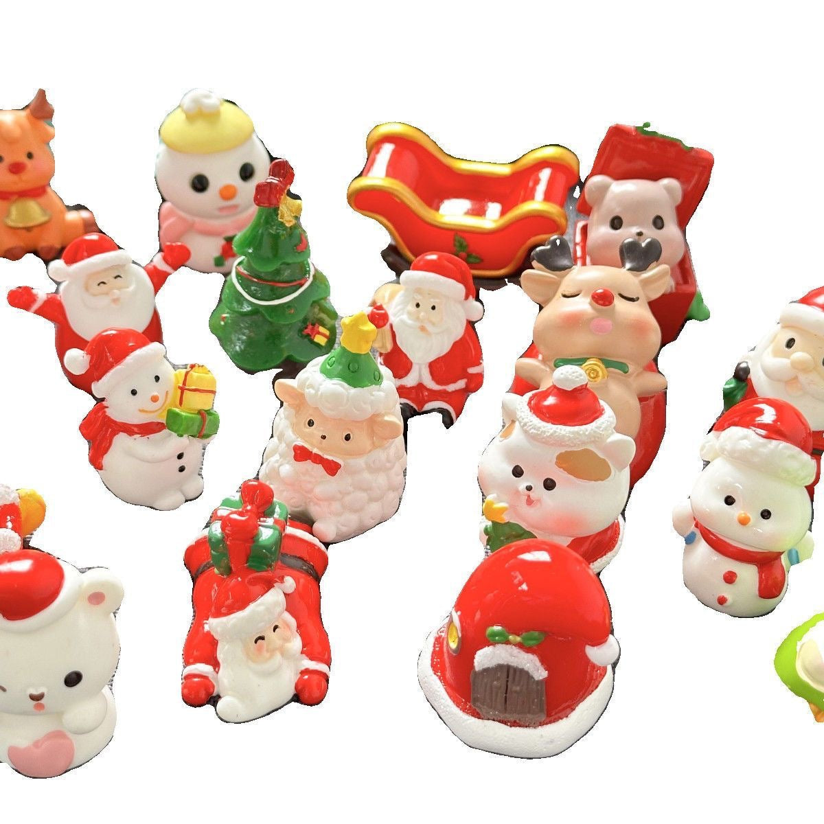 Minifiguras sorpresa de Navidad – Set de decoración de Papá Noel y Muñeco de Nieve, regalo sorpresa para fiestas de cumpleaños