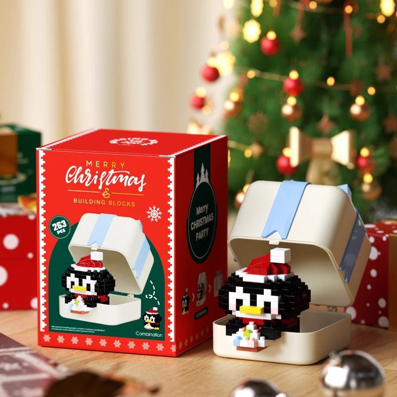 Christmas Gift Building Blocks Sweet House Santa Claus Cartoon Figure Educational Toy for Kids Creative Puzzle Assembly Set Holiday Present