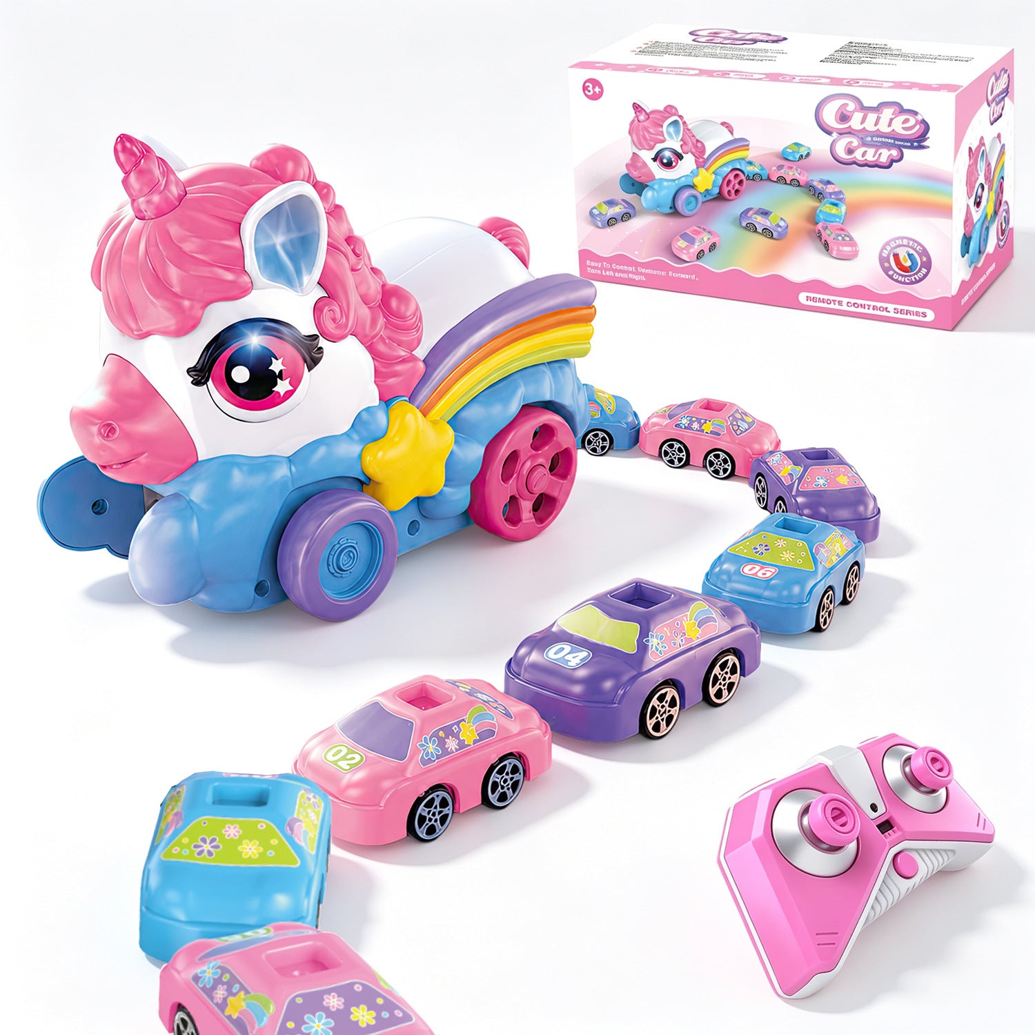 Remote Control Unicorn Magnetic Car-Eating Toy – 2-Player Interactive Racing Game