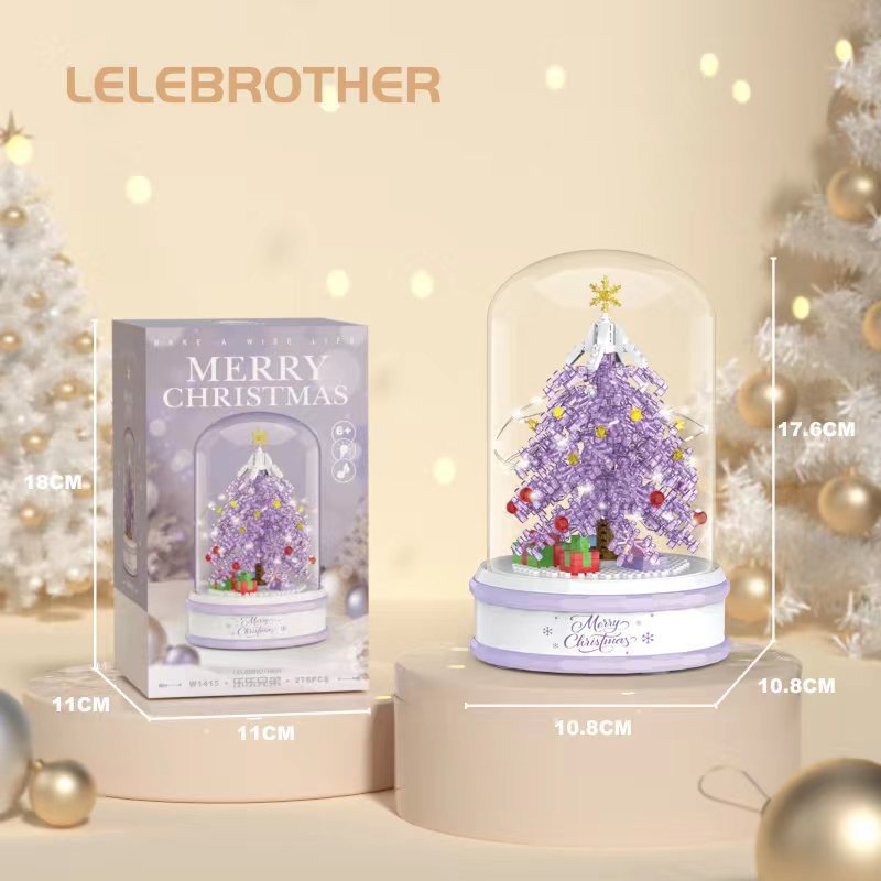 Christmas Gift Building Blocks Sweet House Santa Claus Cartoon Figure Educational Toy for Kids Creative Puzzle Assembly Set Holiday Present