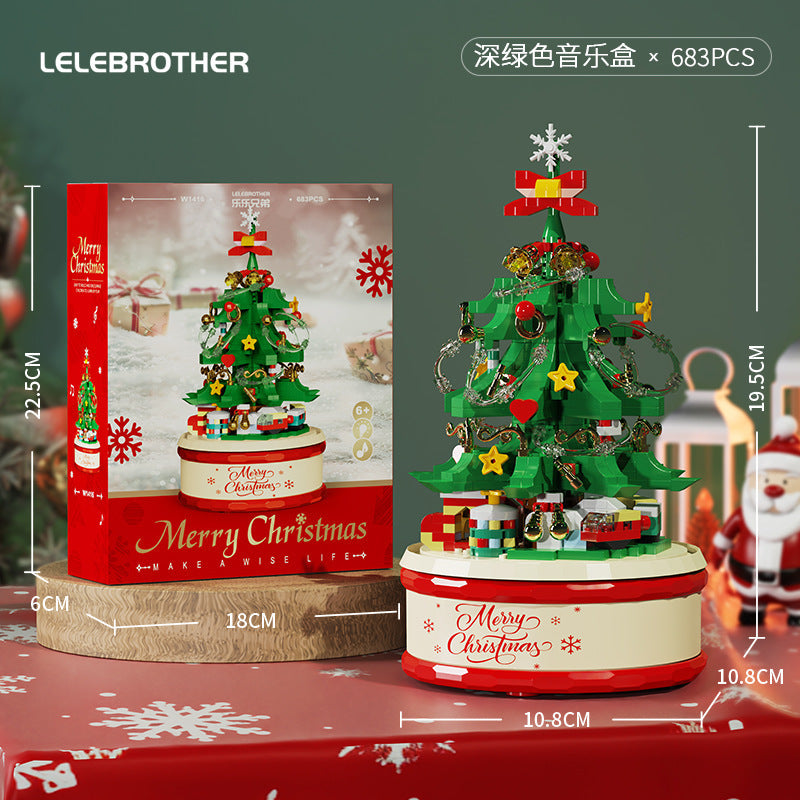 Christmas Gift Building Blocks Sweet House Santa Claus Cartoon Figure Educational Toy for Kids Creative Puzzle Assembly Set Holiday Present