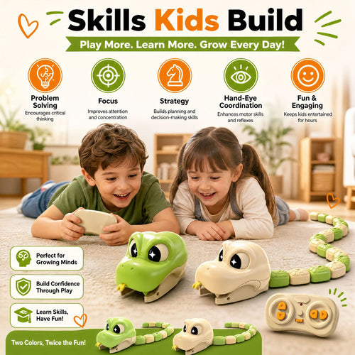 2-Player RC Magnetic Car-Eating Snake Battle Toy – Interactive Racing Game for Kids