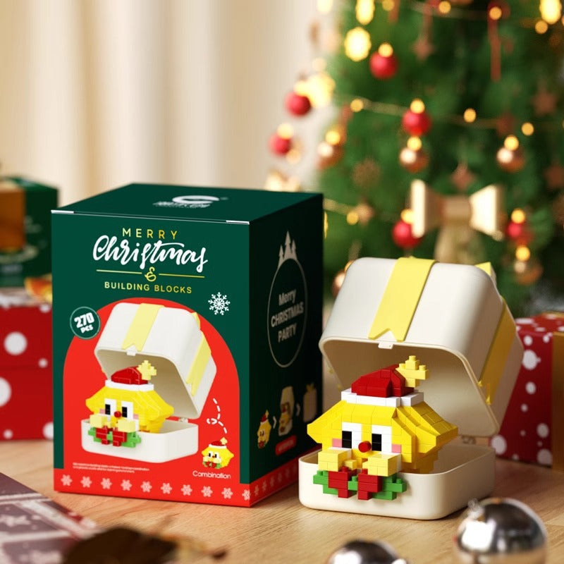 Christmas Gift Building Blocks Sweet House Santa Claus Cartoon Figure Educational Toy for Kids Creative Puzzle Assembly Set Holiday Present