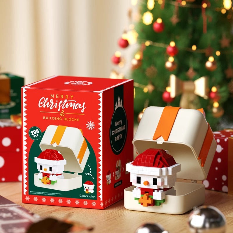 Christmas Gift Building Blocks Sweet House Santa Claus Cartoon Figure Educational Toy for Kids Creative Puzzle Assembly Set Holiday Present
