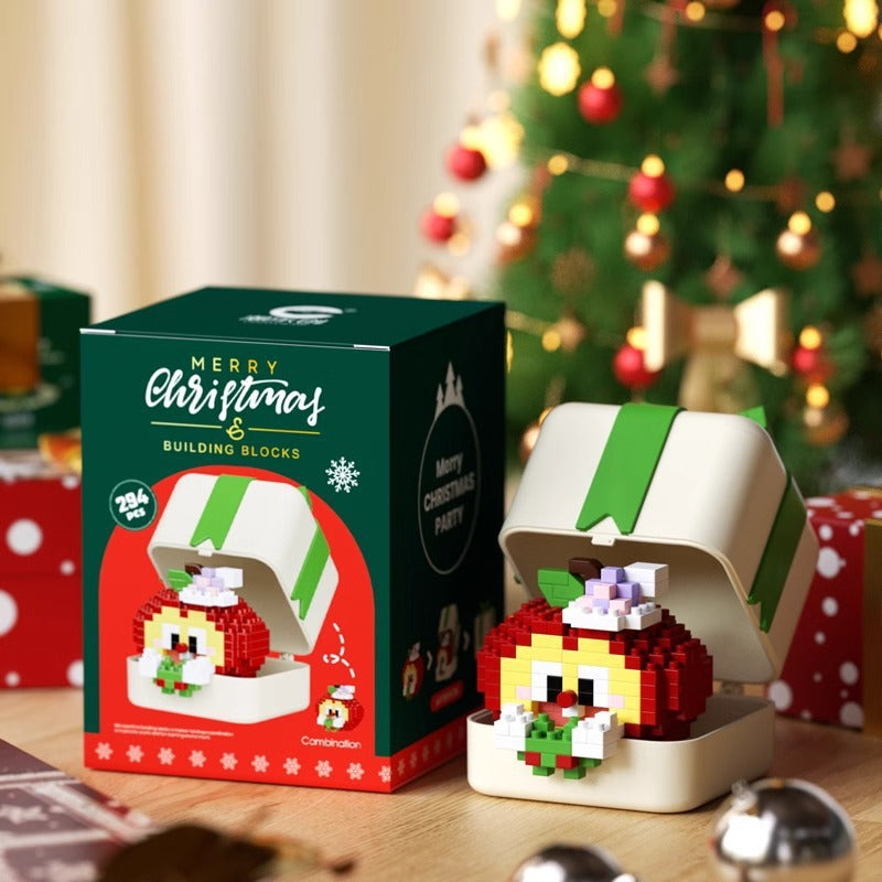 Christmas Gift Building Blocks Sweet House Santa Claus Cartoon Figure Educational Toy for Kids Creative Puzzle Assembly Set Holiday Present
