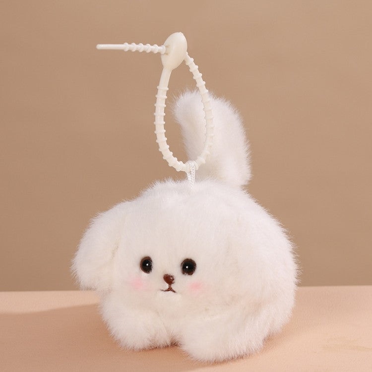 Pull-String Plush Puppy Toy – Wagging Tail & Barking Sound Dog Keychain, Stress Relief Soft Stuffed Animal Bag Charm, Interactive Cute Gift for Girls Boys Teens