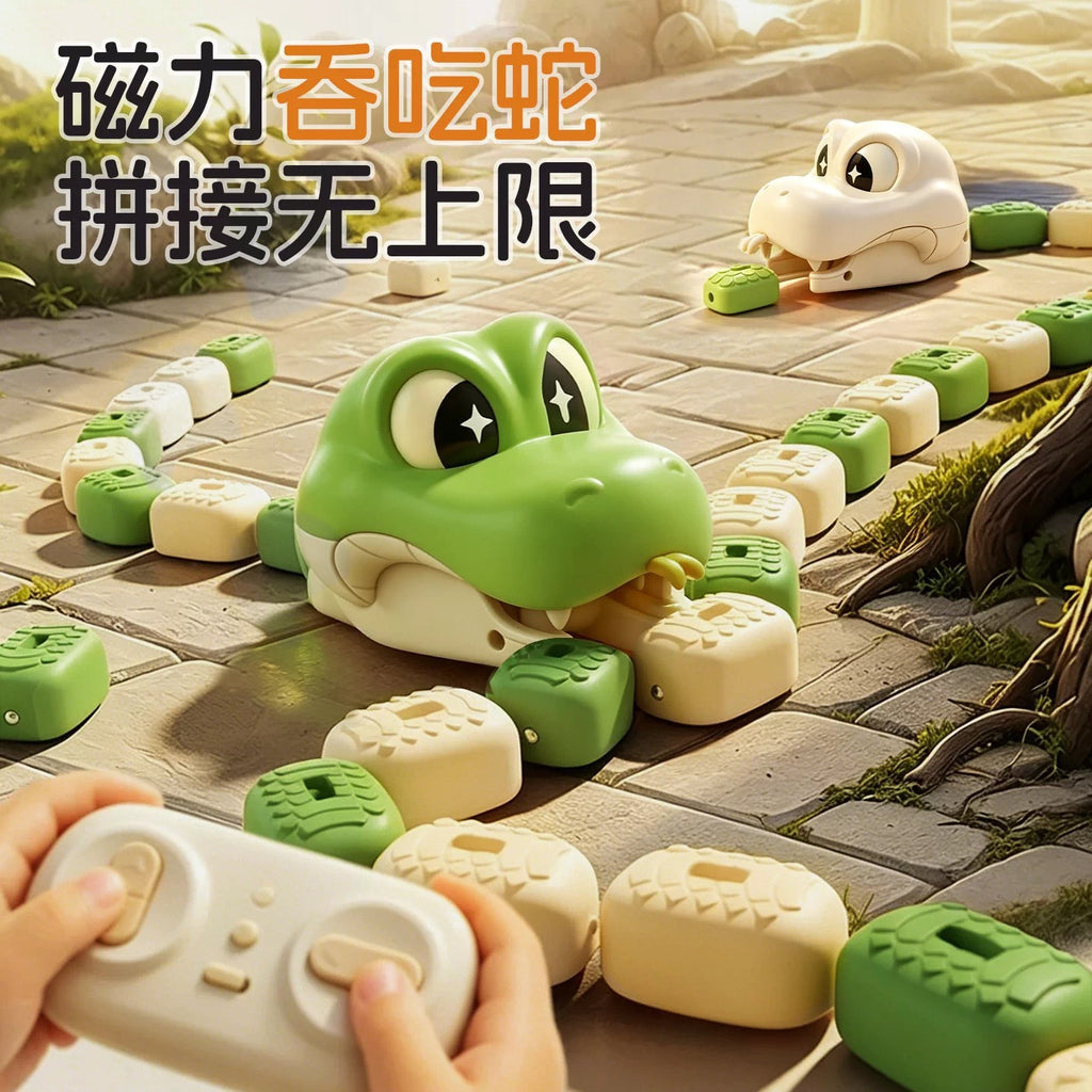 2-Player RC Magnetic Car-Eating Snake Battle Toy – Interactive Racing Game for Kids
