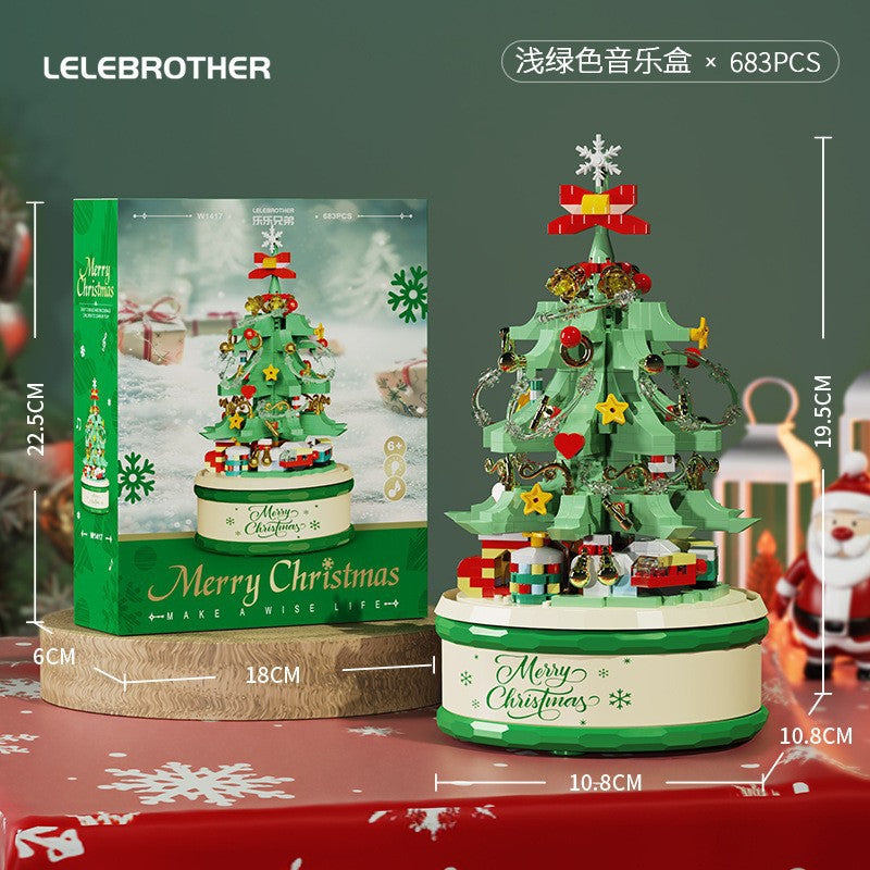 Christmas Gift Building Blocks Sweet House Santa Claus Cartoon Figure Educational Toy for Kids Creative Puzzle Assembly Set Holiday Present