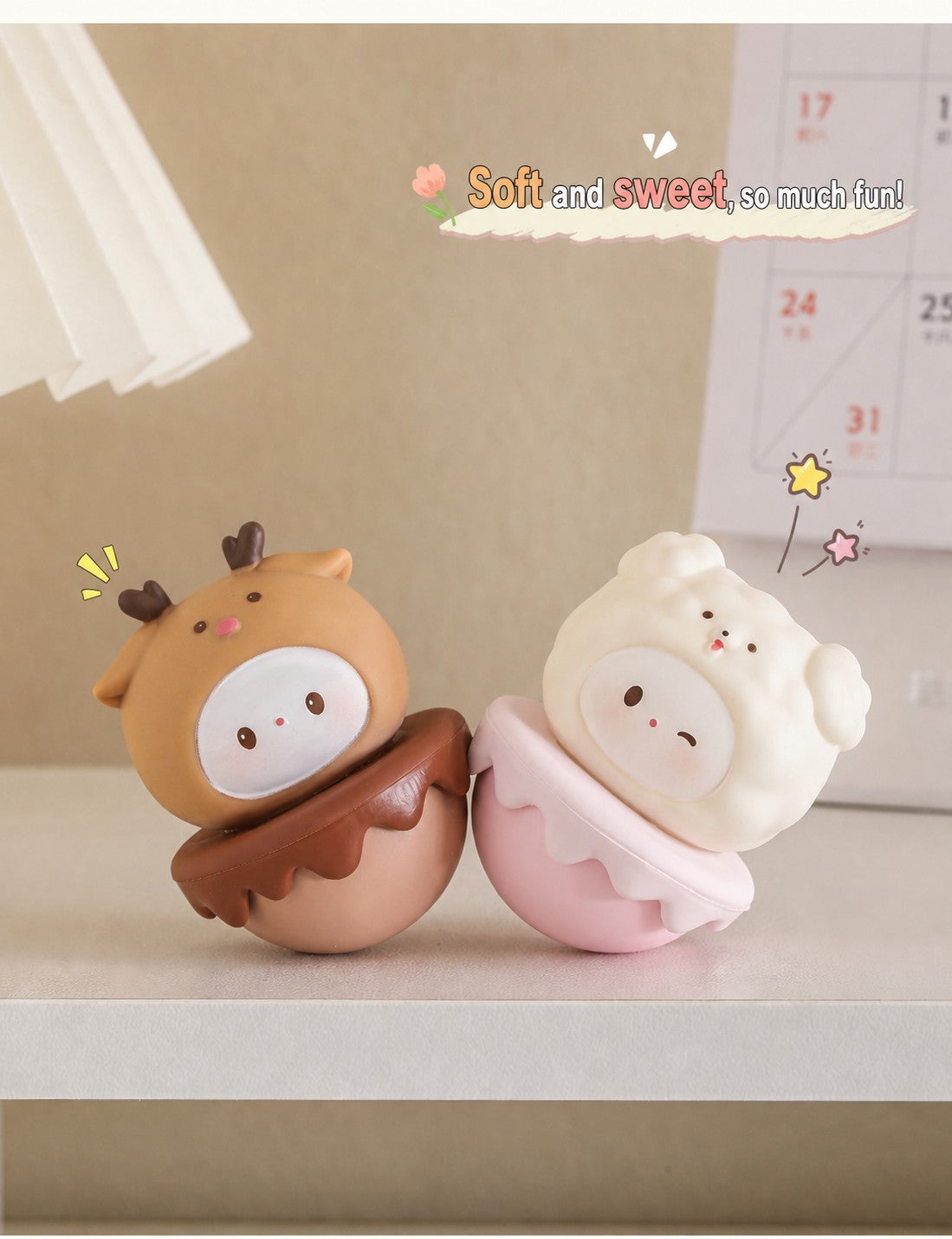 Aesthetic Tumbler Desk Decor – Cute Wobble Figurine for Office Desk Setup, Mini Stress Relief Toy with Pastel Colors, Instagram-Worthy Decor for Girls, Unique Birthday Gift for Best Friend