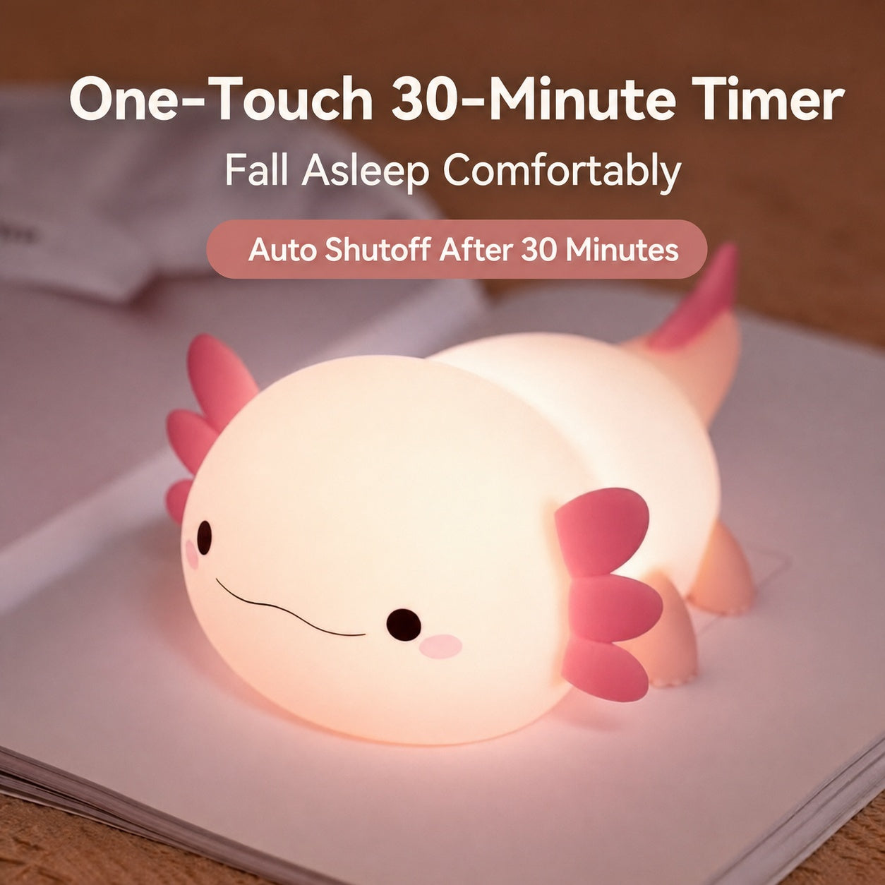Panda Silicone Touch Night Light – Eye-Care Bedside Lamp for Kids with Auto-Off Timer, Soft Warm Glow for Sleep Training, USB Rechargeable Cute Desk Decor, Perfect Birthday Gift