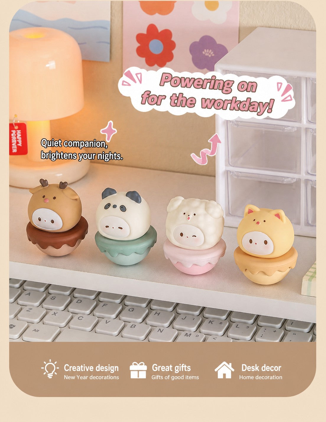 Aesthetic Tumbler Desk Decor – Cute Wobble Figurine for Office Desk Setup, Mini Stress Relief Toy with Pastel Colors, Instagram-Worthy Decor for Girls, Unique Birthday Gift for Best Friend