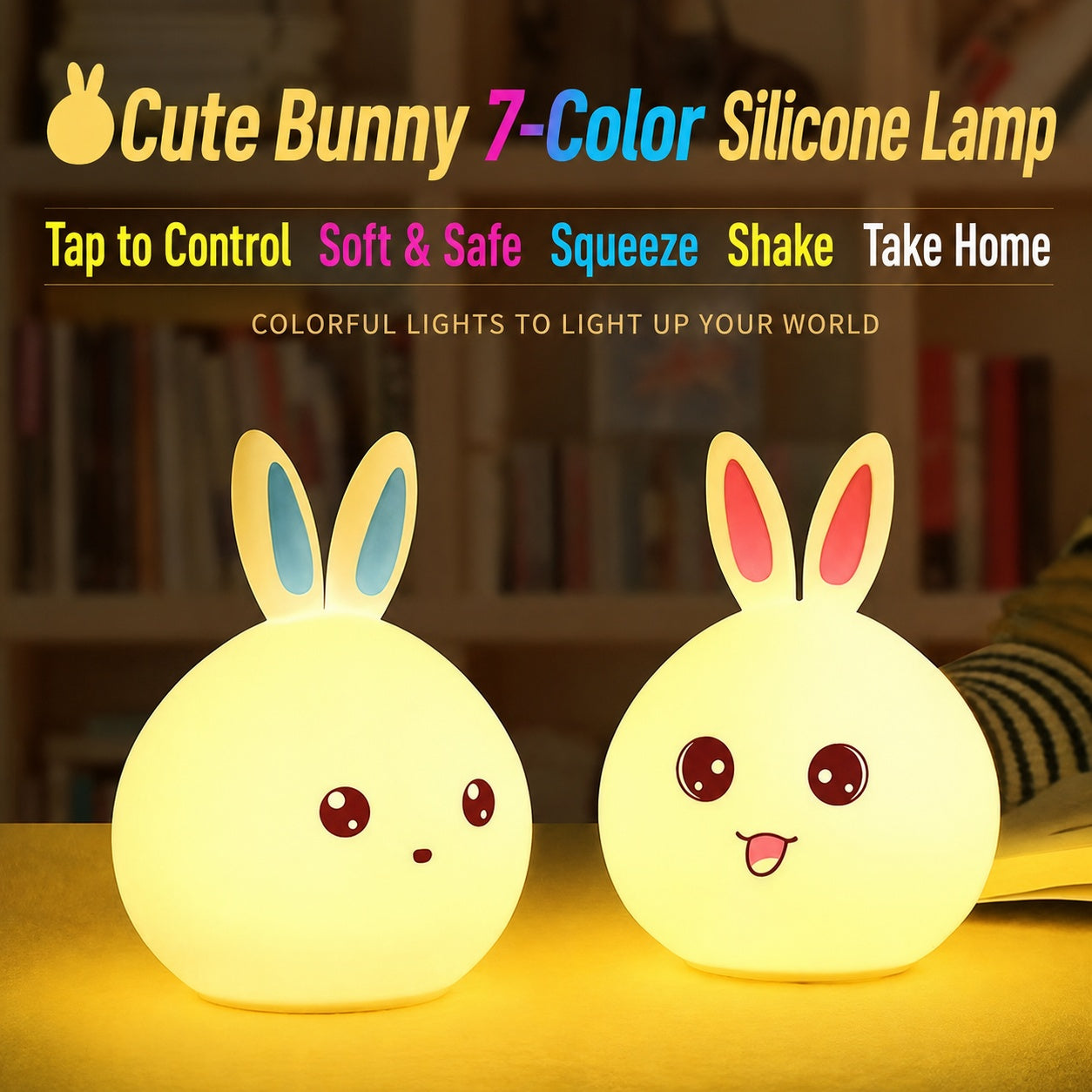 Panda Silicone Touch Night Light – Eye-Care Bedside Lamp for Kids with Auto-Off Timer, Soft Warm Glow for Sleep Training, USB Rechargeable Cute Desk Decor, Perfect Birthday Gift