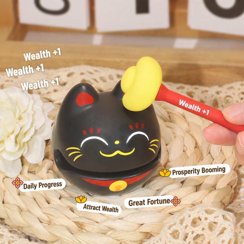 Wealth Plus 1 Small Wooden Fish Stress Relief Office Desk Ornament Emotional Healing Zen Toy for Workstation
