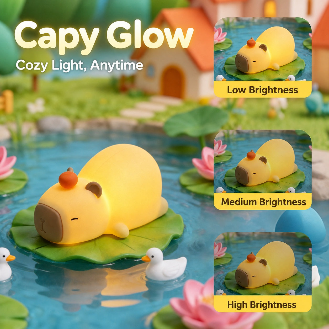 Panda Silicone Touch Night Light – Eye-Care Bedside Lamp for Kids with Auto-Off Timer, Soft Warm Glow for Sleep Training, USB Rechargeable Cute Desk Decor, Perfect Birthday Gift