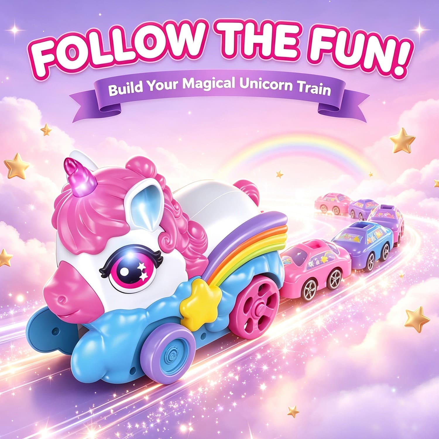 Coche magnético come-unicornios teledirigido – Juguete interactivo de carreras para 2 jugadores