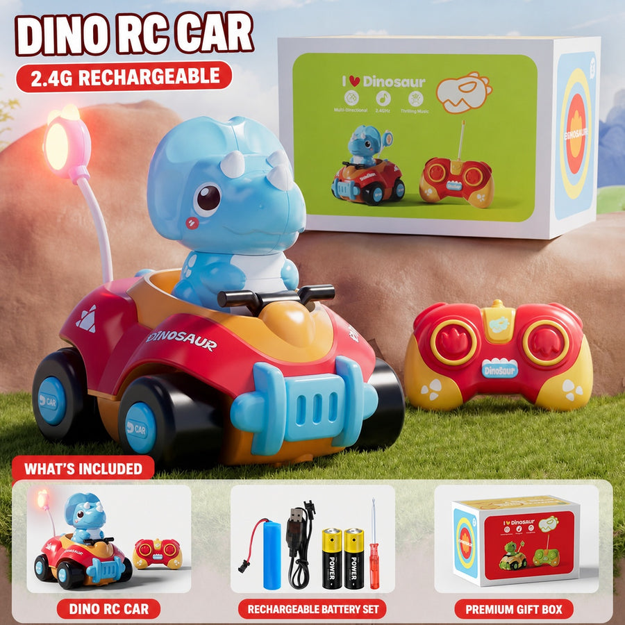 Coche Teledirigido de Dinosaurio – Juguete Eléctrico de Carreras Triceratops RC para Niños, Regalo Educativo STEM con Mando de 2.4GHz, Vehículo Acrobático Todoterreno para Niños y Niñas de 3 a 14 Años