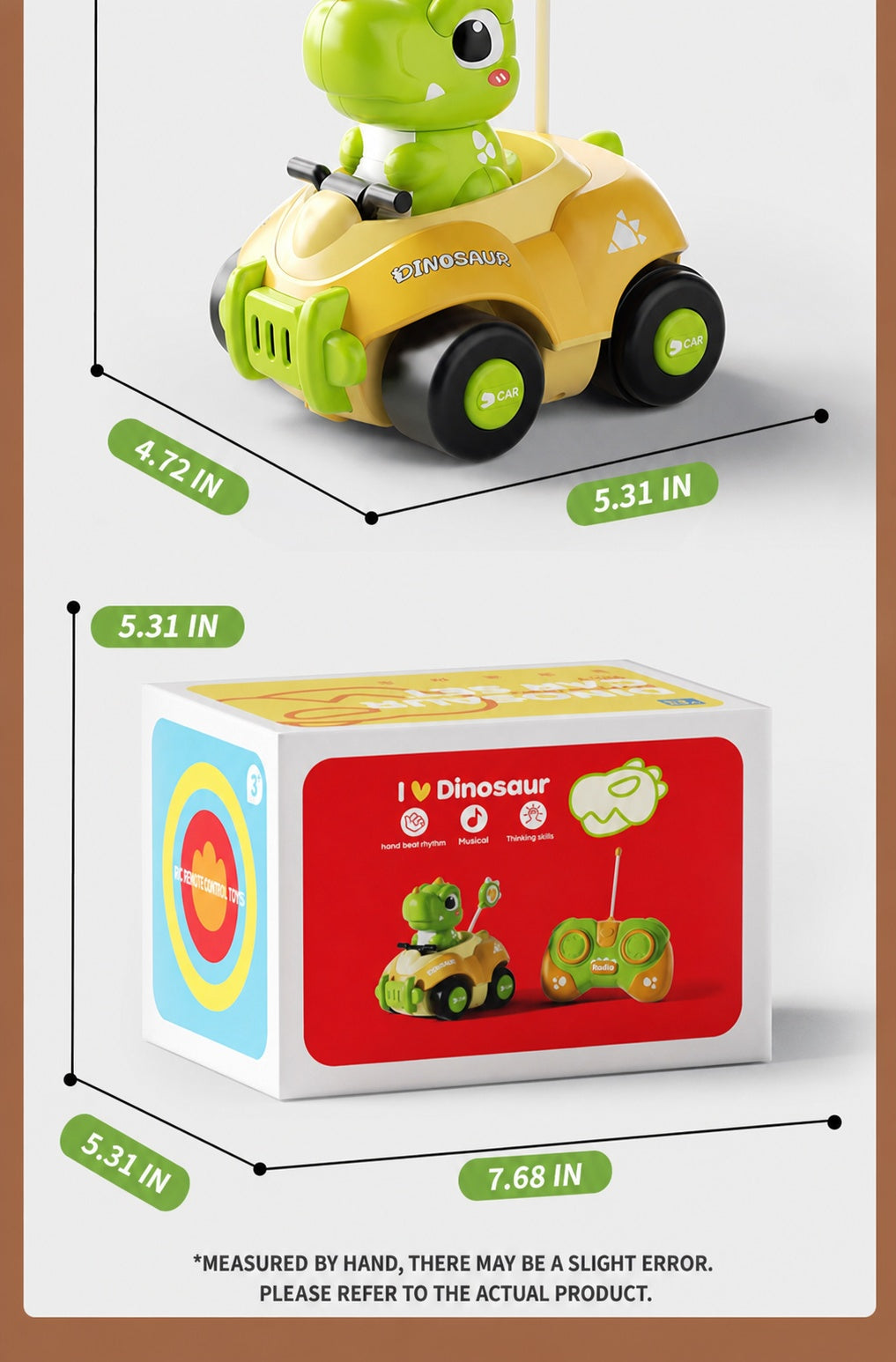 Remote Control Dinosaur Car – Electric Triceratops RC Racing Toy for Kids, STEM Learning Gift with 2.4GHz Controller, Off-Road Stunt Vehicle for Boys & Girls Ages 3-14
